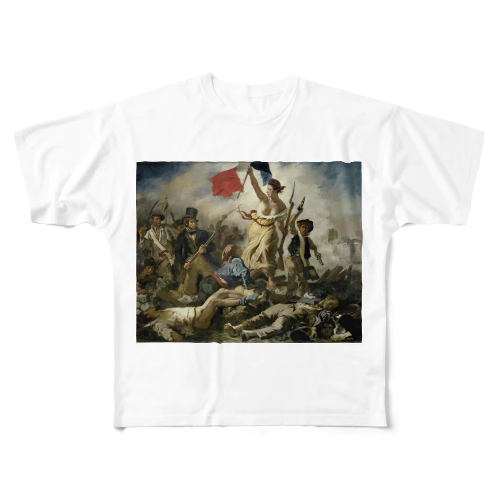 Art Baseの民衆を導く自由の女神 / ウジェーヌ・ドラクロワ(La Liberte guidant le peuple 1830) All-Over Print T-Shirt