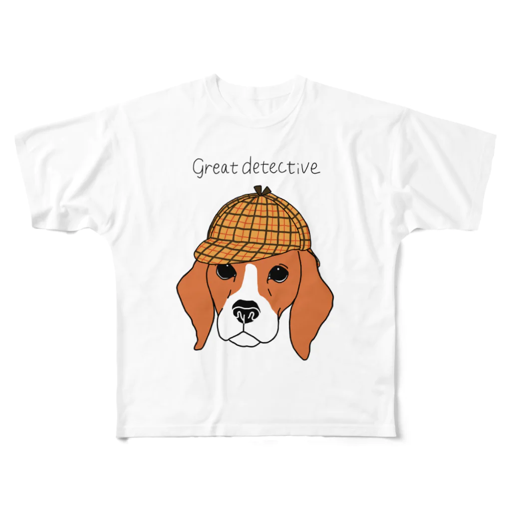 はねまる ショップのgreat  detective beagle All-Over Print T-Shirt