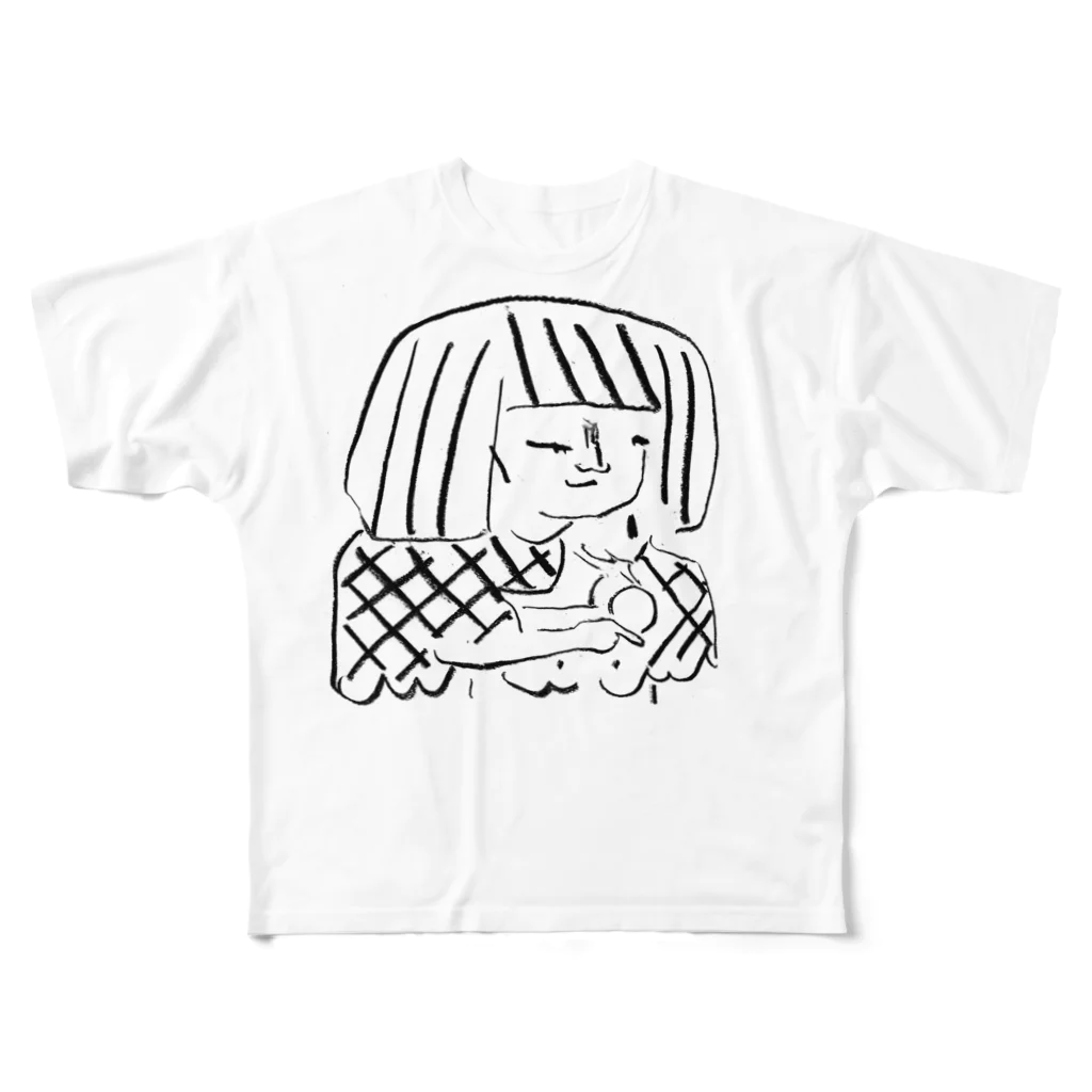 やまうちの店の岸田劉生 フルグラフィックTシャツ