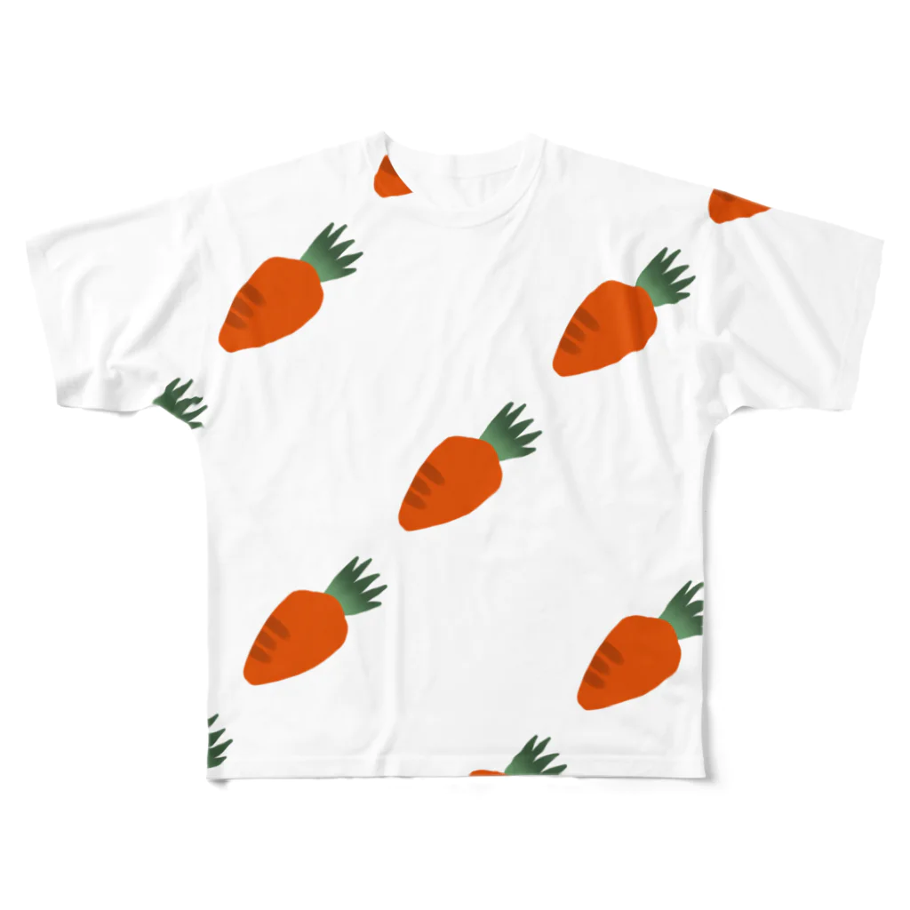 きゅうりの野菜のにんじん フルグラフィックTシャツ