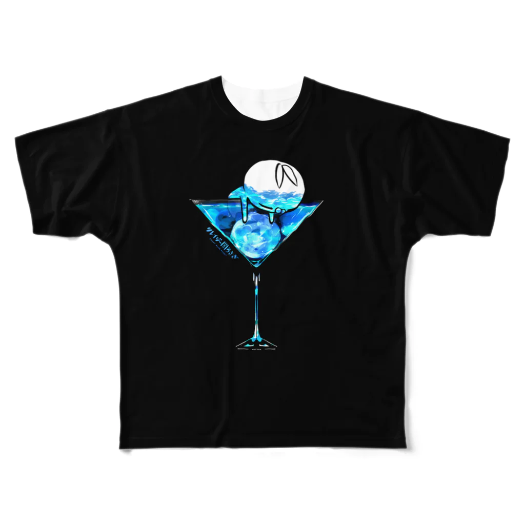 クレイジー闇うさぎSHOPのクレイジー闇うさぎ(Blue Moon)  All-Over Print T-Shirt