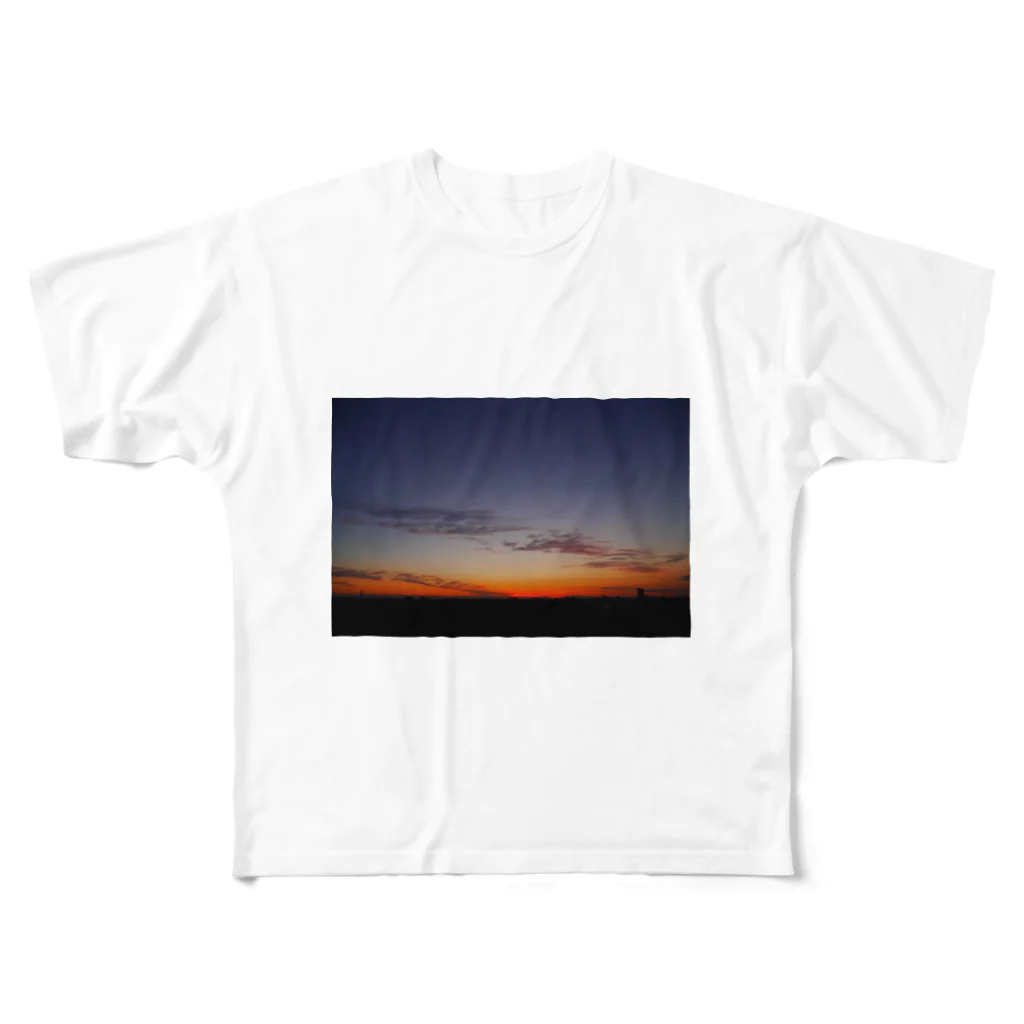 negiの夕焼け フルグラフィックTシャツ