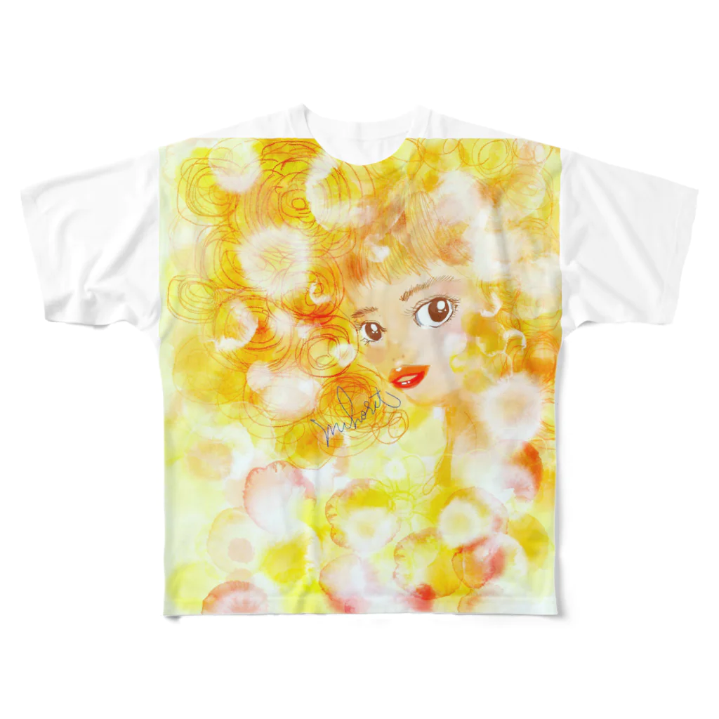 Mihoret  modeのmihoretレモン色 All-Over Print T-Shirt