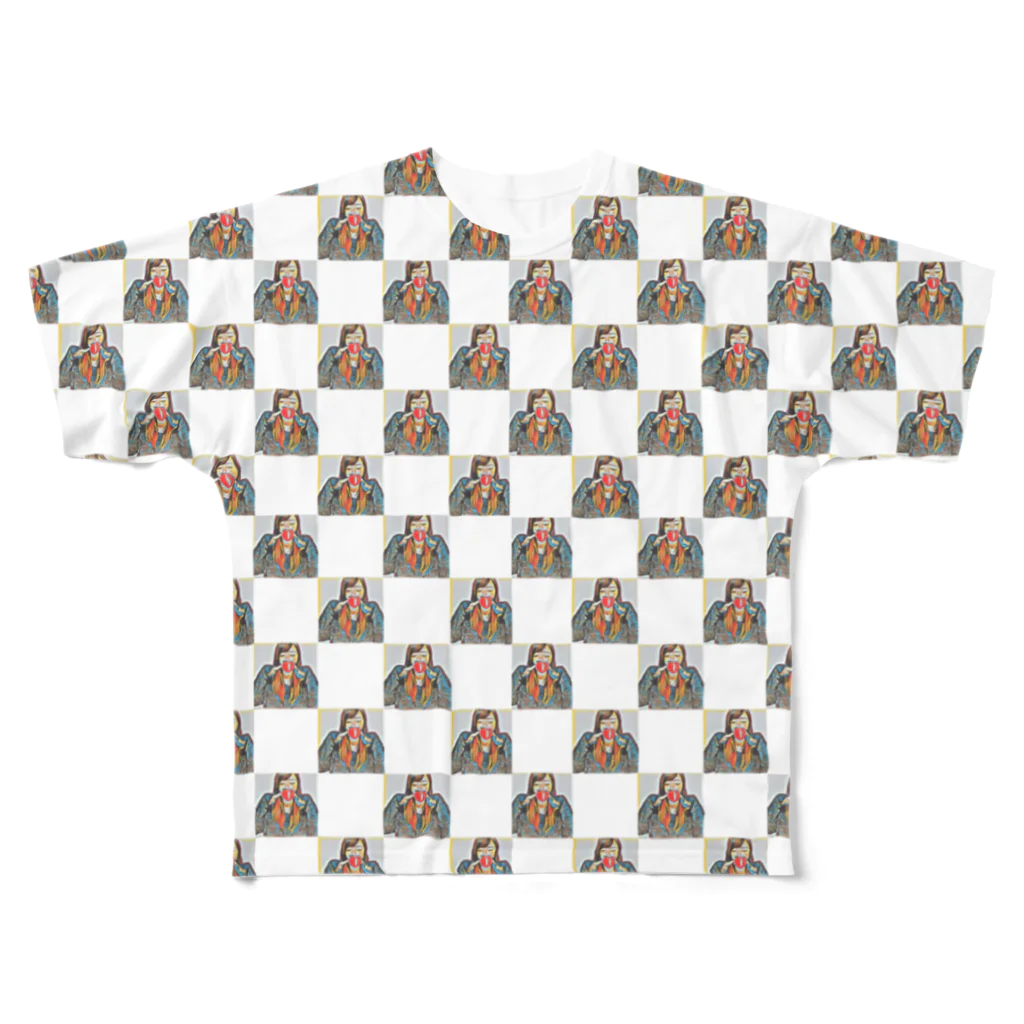 𝕯𝖊𝖆𝖙𝖍 𝕸𝖔𝖒𝖔𝖓𝖆𝖓'𝖘 - SHOPの“𝕯𝕸”総柄 フルグラフィックTシャツ