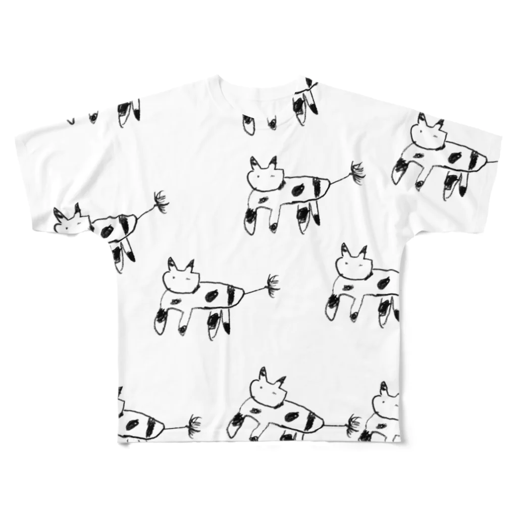 nearly≒equalのかわいい動物(大量発生) フルグラフィックTシャツ
