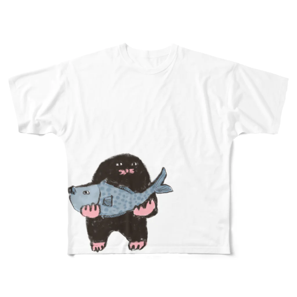 アコルのもぐらのおぐらさん おさかな All-Over Print T-Shirt