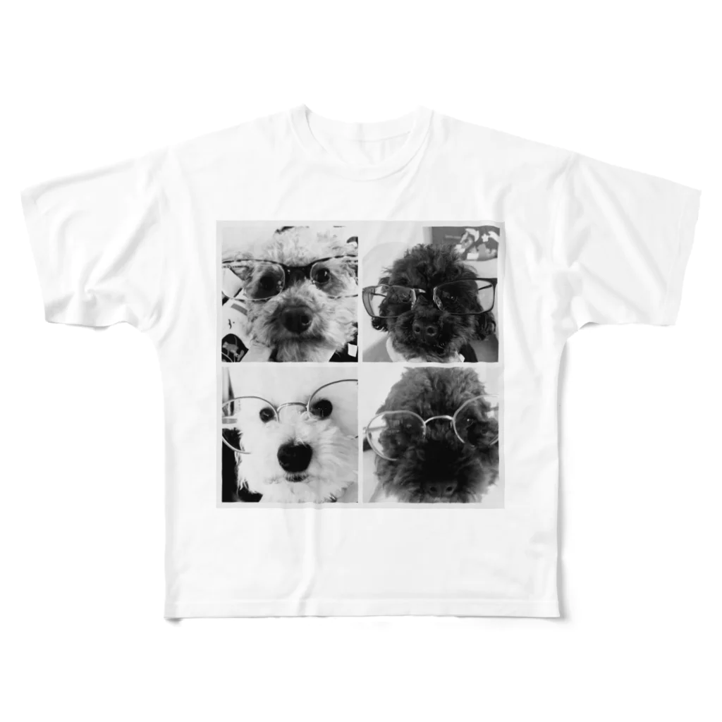 #トイプードル多頭飼い#男4匹の4匹の湘南メガネボーイ フルグラフィックTシャツ
