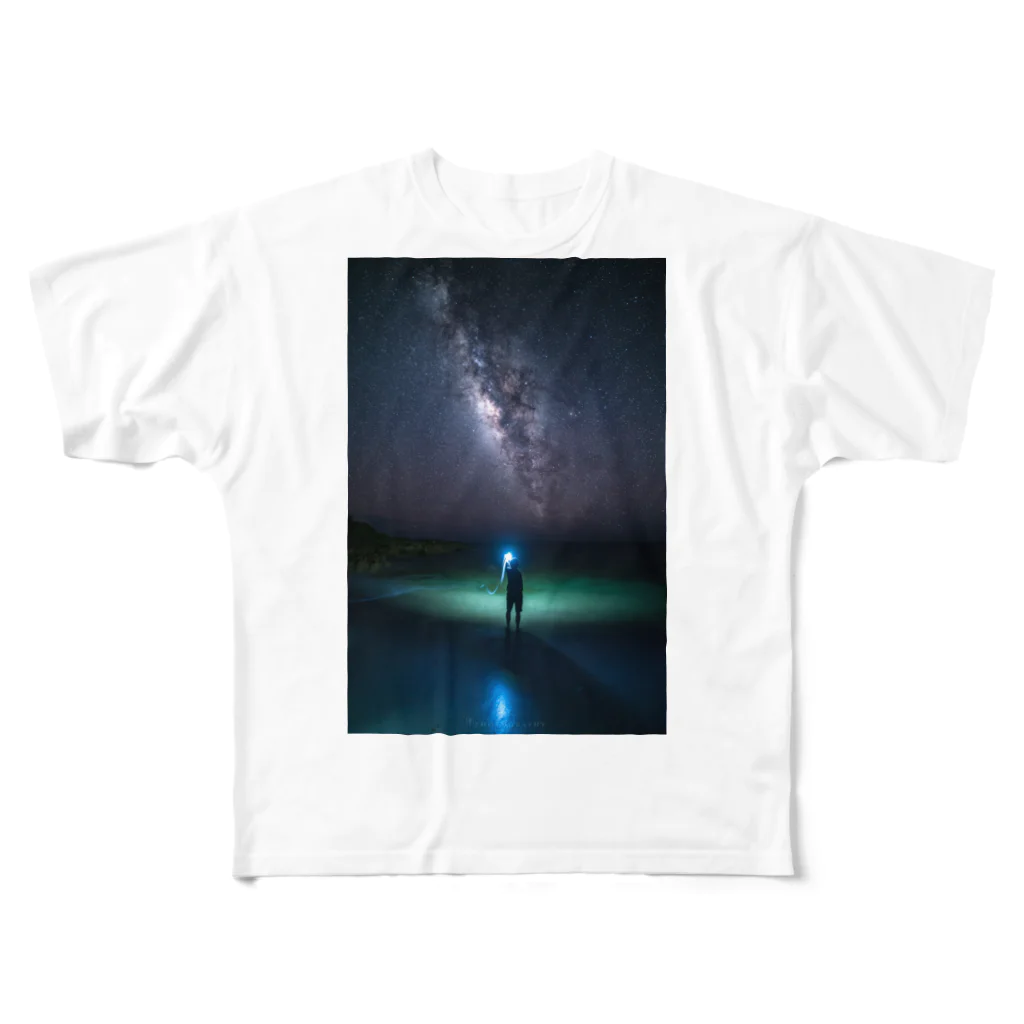 816photographyのライトペイントアート （stargazer） フルグラフィックTシャツ