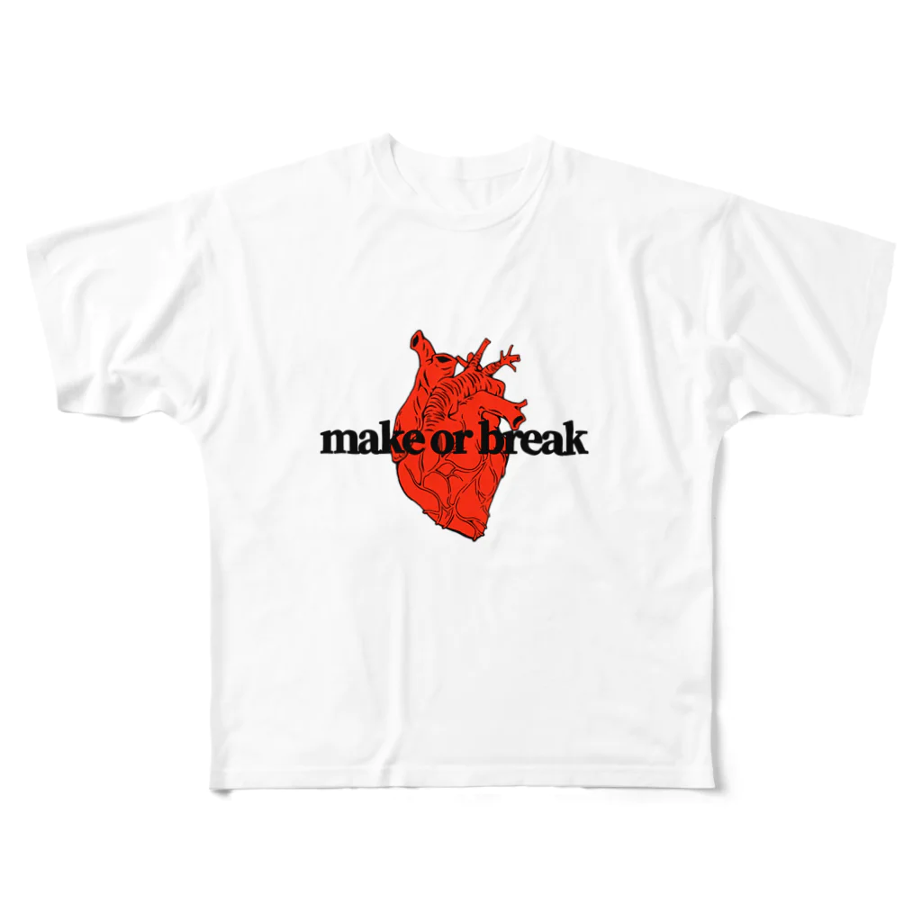 Eのmake or break. フルグラフィックTシャツ