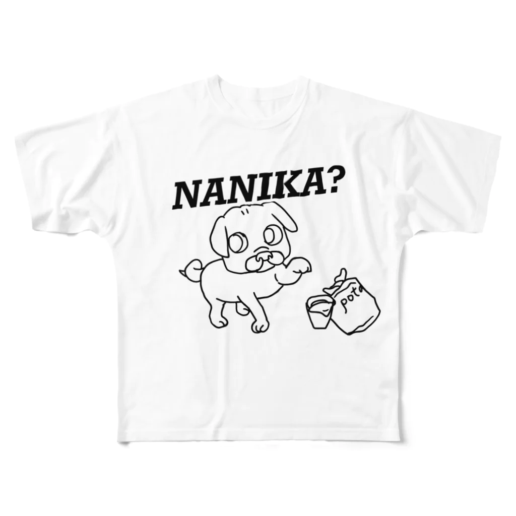 三浦のNANIKA?パグ フルグラフィックTシャツ