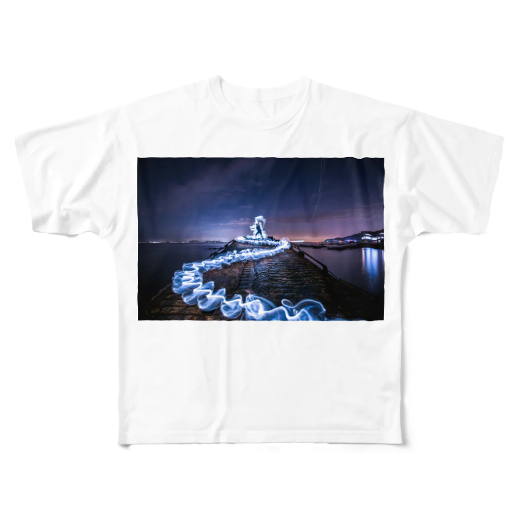 816photographyのライトアート（波動） All-Over Print T-Shirt