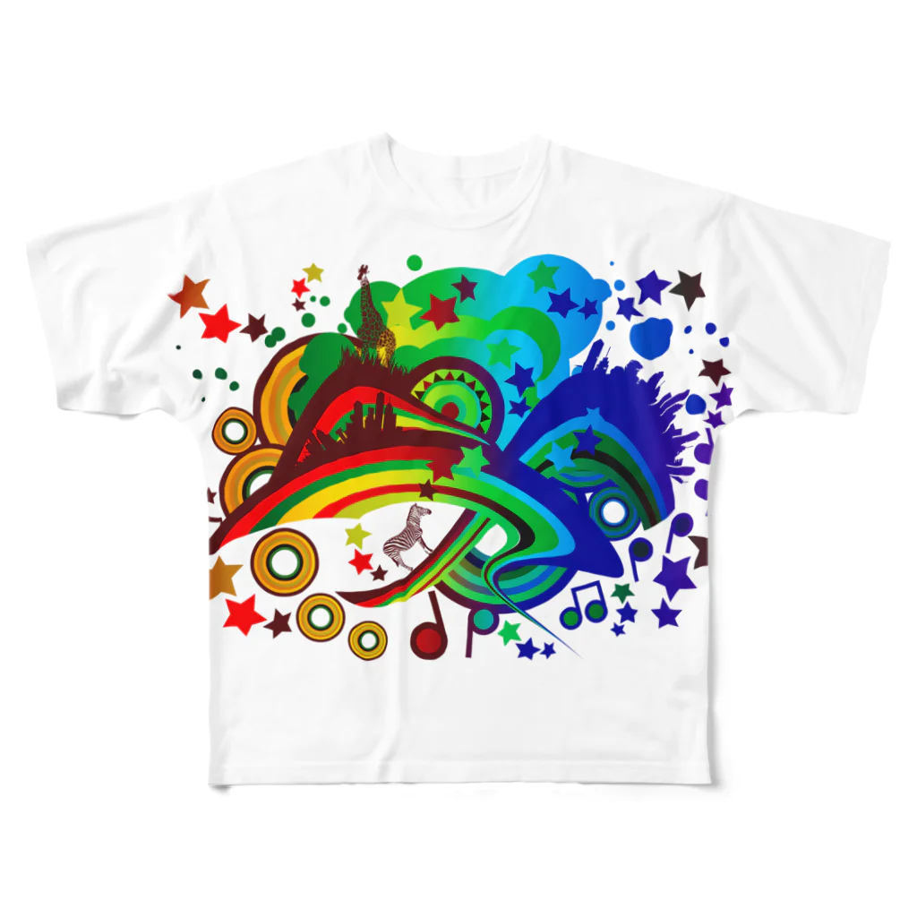 AURA_HYSTERICAのOver_The_Rainbow フルグラフィックTシャツ