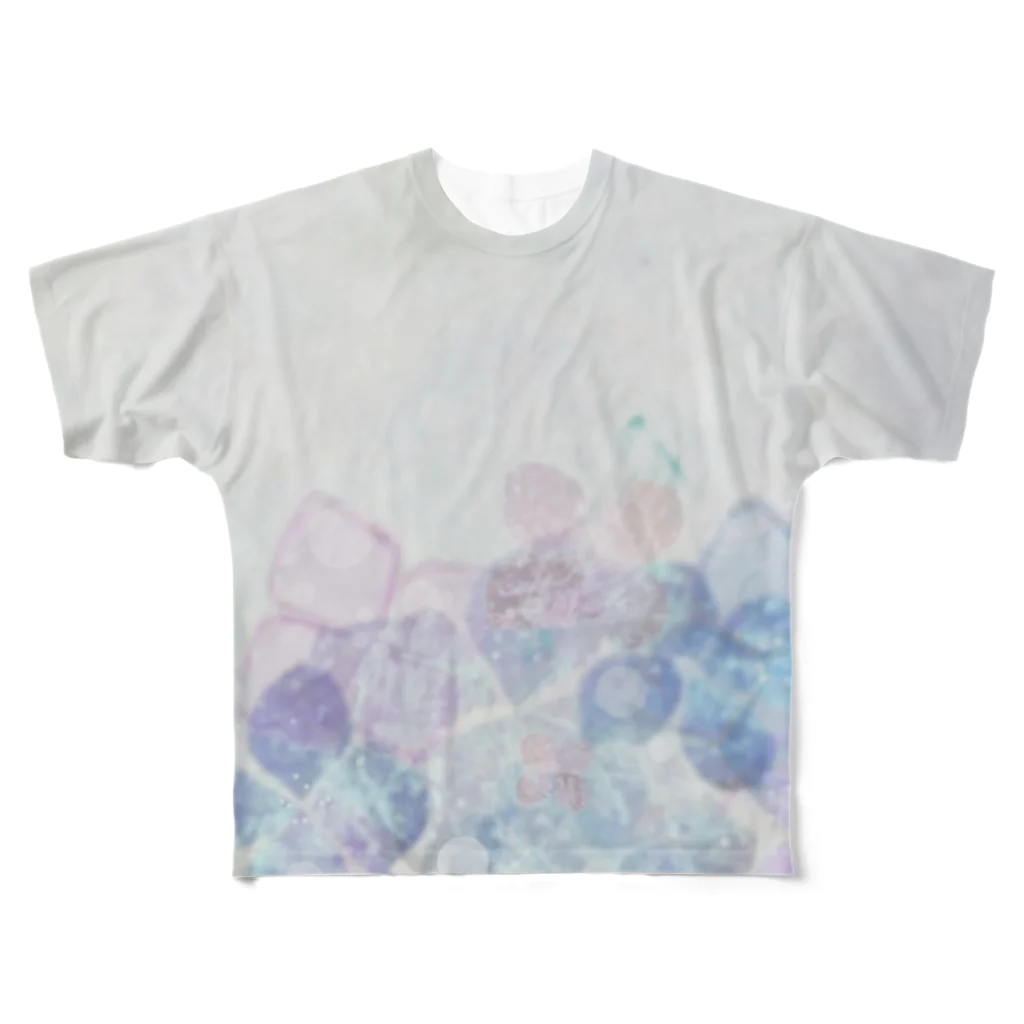 唐松 梗樹(ｶﾗﾏﾂ ｺｳｷ)のあじさいふれぐらんす All-Over Print T-Shirt