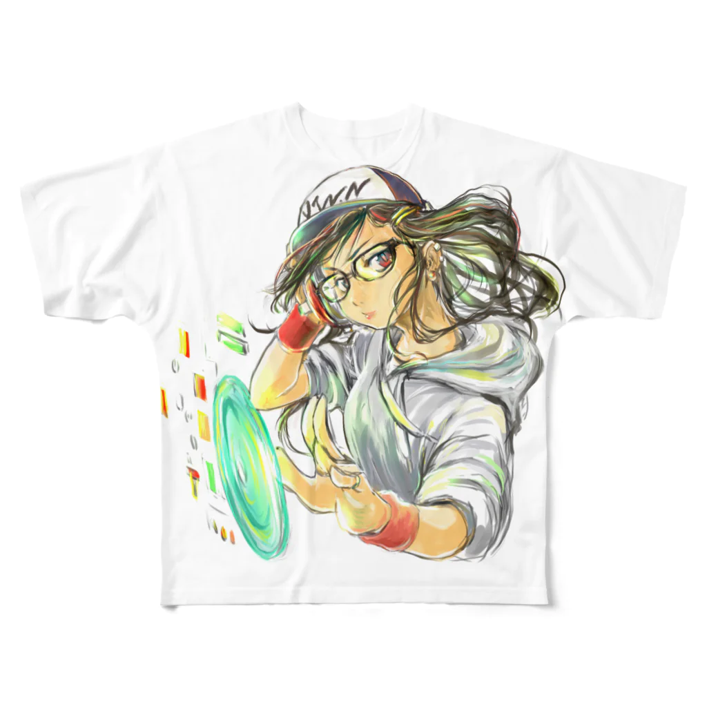 mokomokomokoのDJ フルグラフィックTシャツ