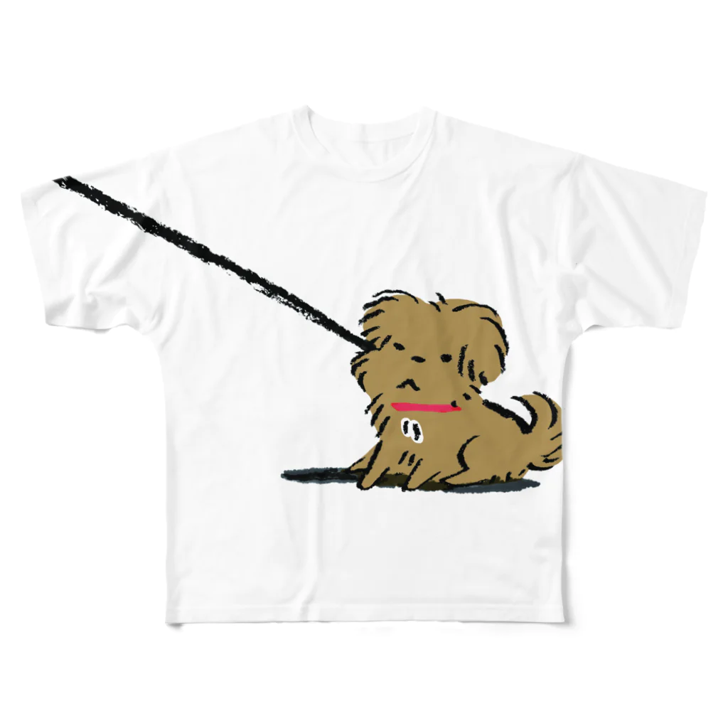 こぐま犬てんすけグッズショップのこぐま犬てんすけ拒否ポーズ All-Over Print T-Shirt