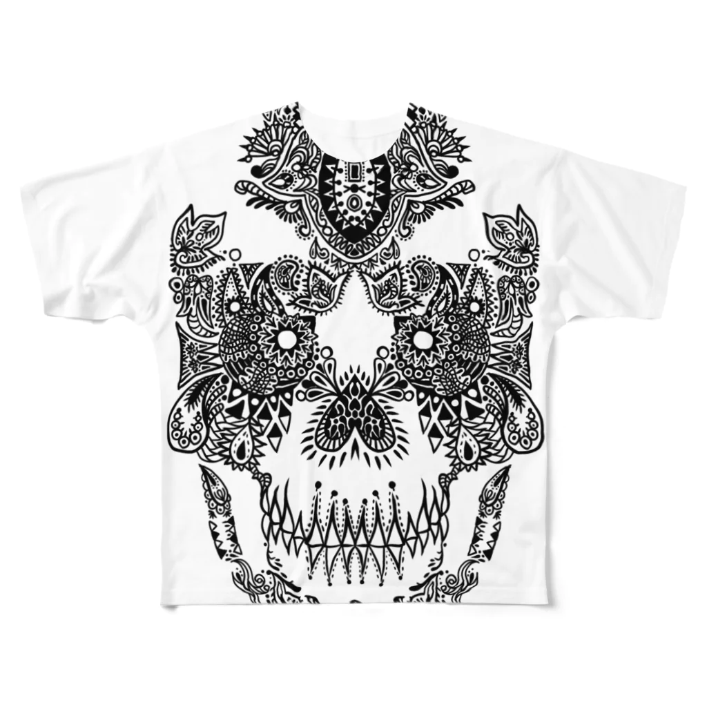 TOCmonkyのSkulltribal フルグラフィックTシャツ