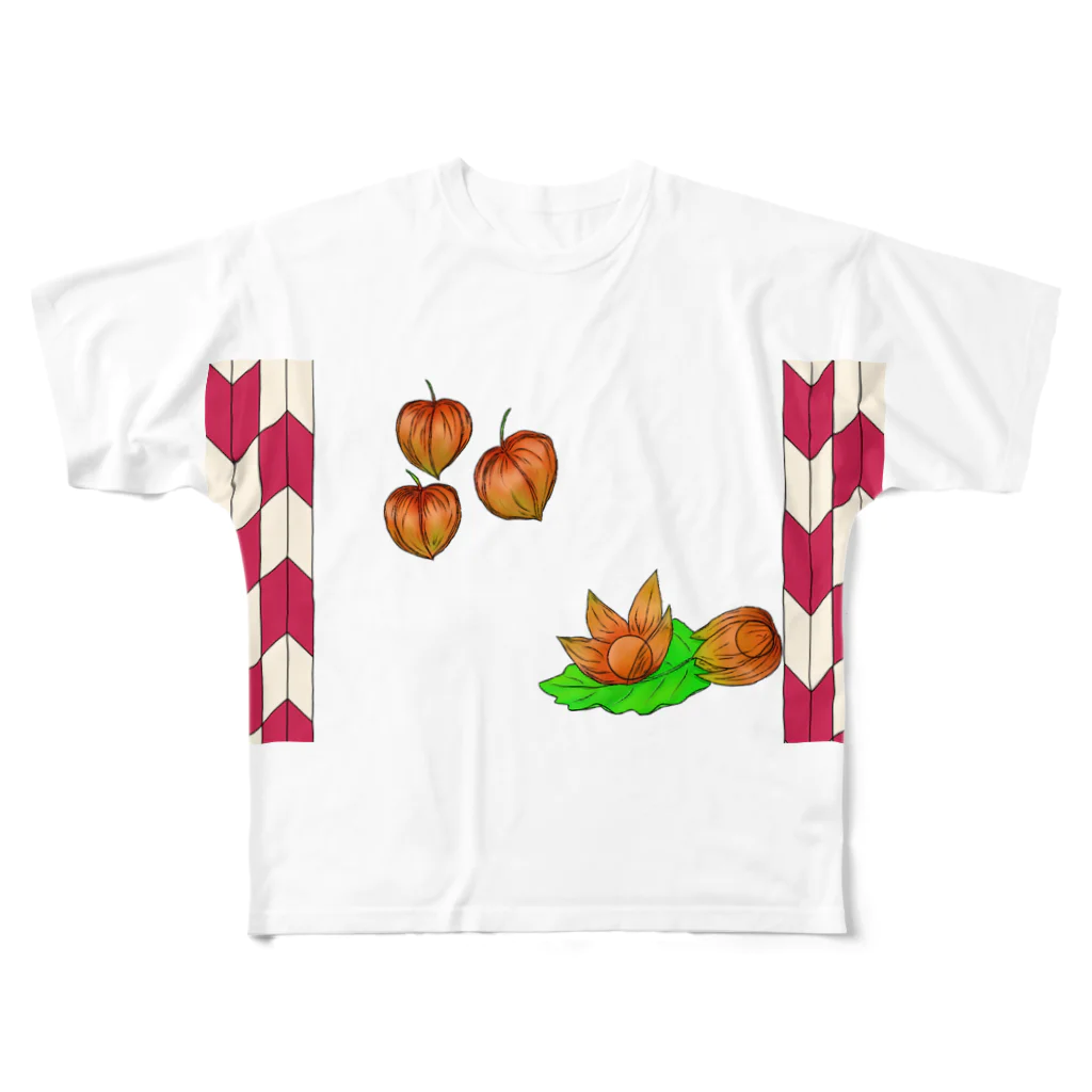 Lily bird（リリーバード）の矢がすりフレーム ホオズキ All-Over Print T-Shirt