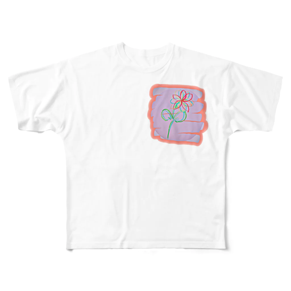 release٭❀*の一輪の花にお絵描き フルグラフィックTシャツ