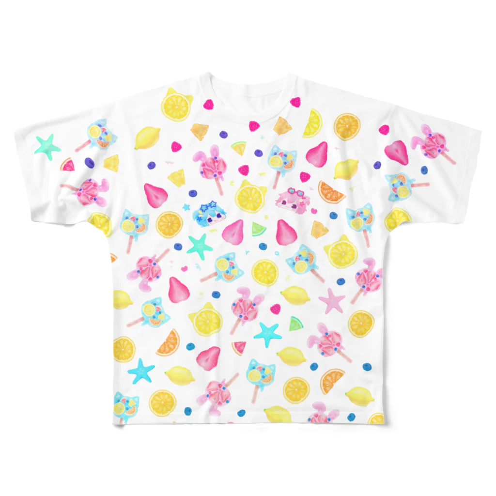 ちょろり♡のfresh summer party! フルグラフィックTシャツ