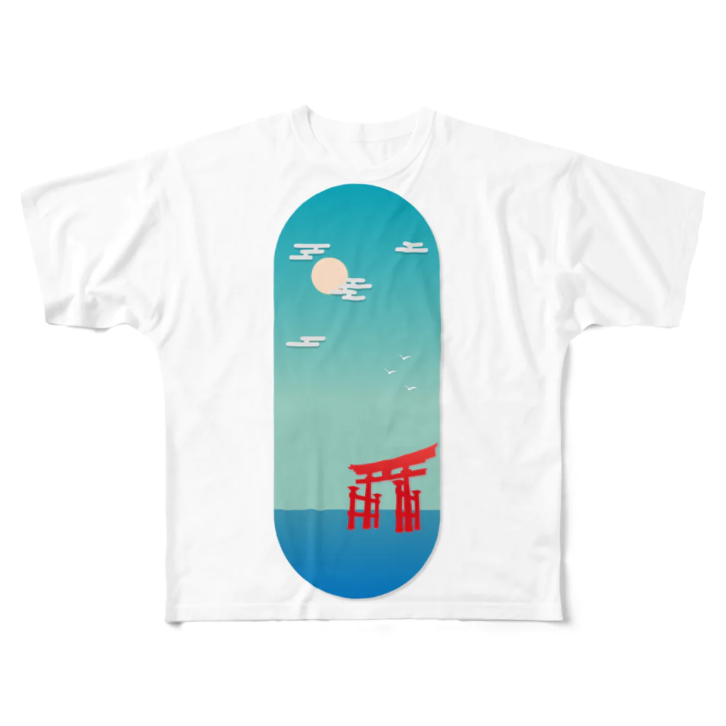 quloの窓 厳島 フルグラフィックTシャツ