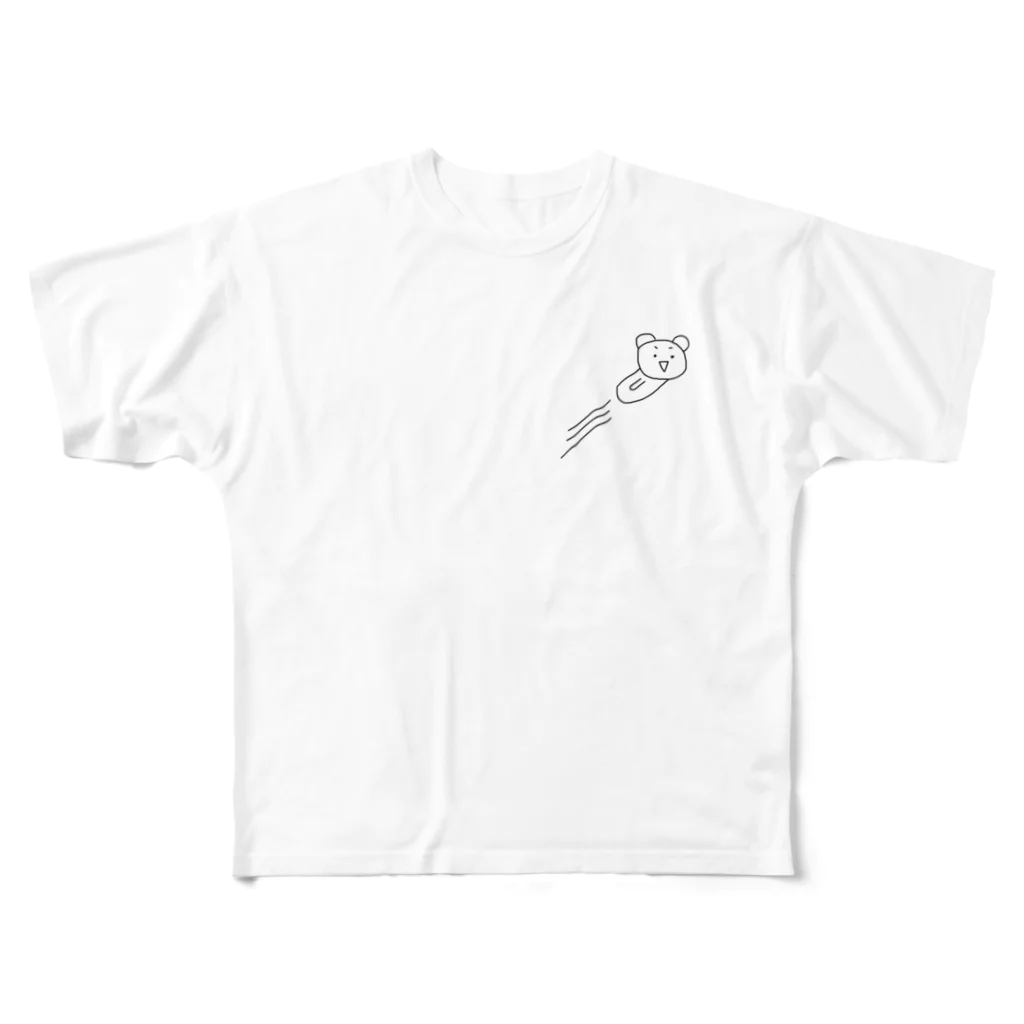 クマのポコちゃんkuma_no_pocochanの飛ぶ！クマのポコちゃん All-Over Print T-Shirt