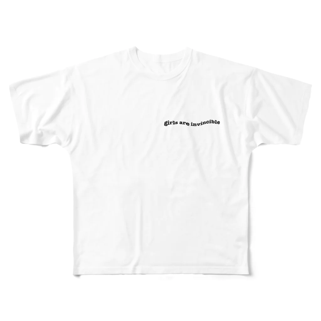 1999_sのgirls are invincible フルグラフィックTシャツ