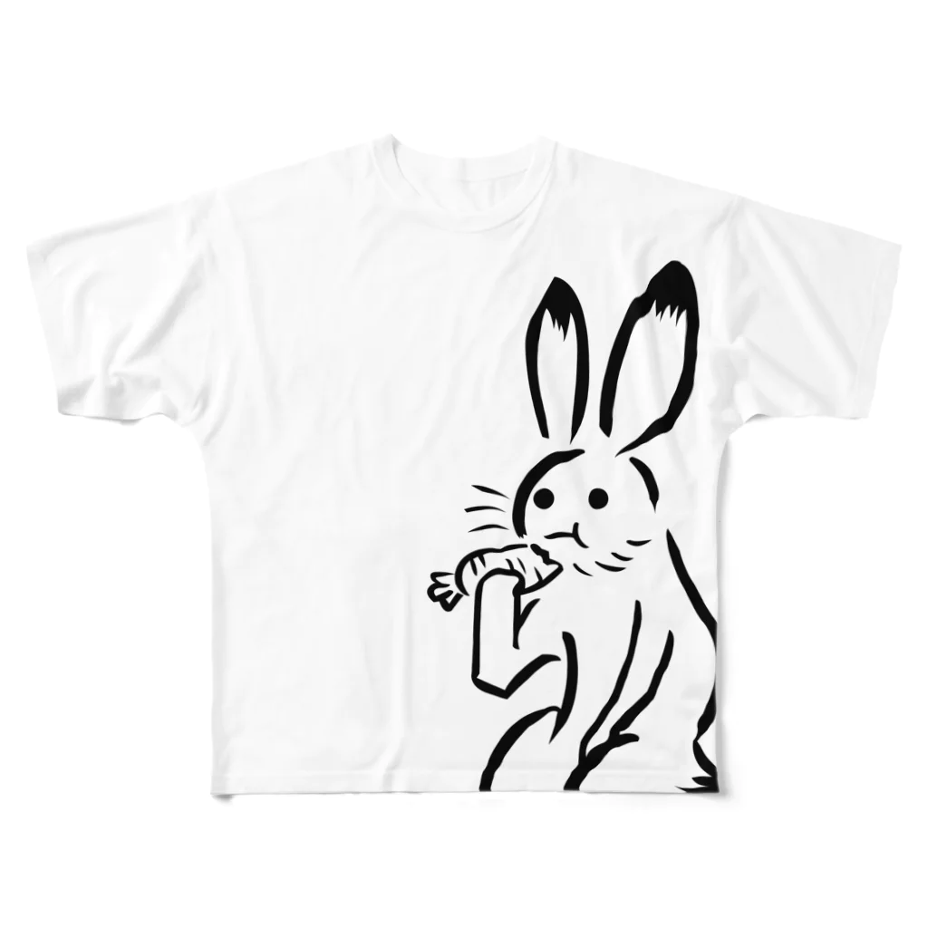 fujinosukeの超鳥獣戯画（大ウサギ） フルグラフィックTシャツ