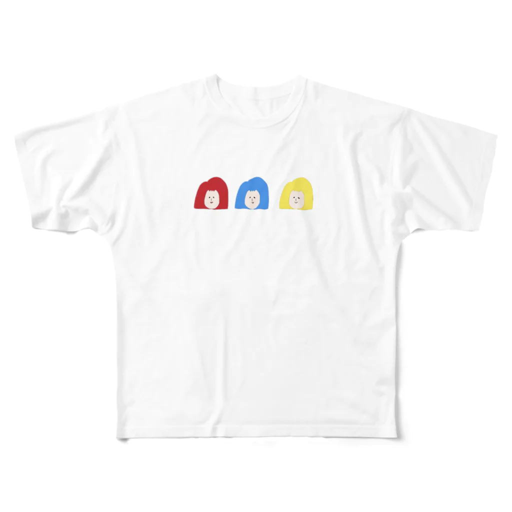 mugikochanのモサ子 フルグラフィックTシャツ