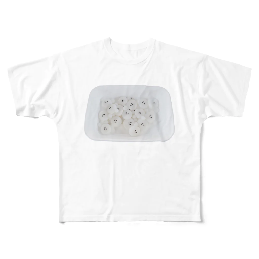 kaunisの白玉のくま フルグラフィックTシャツ