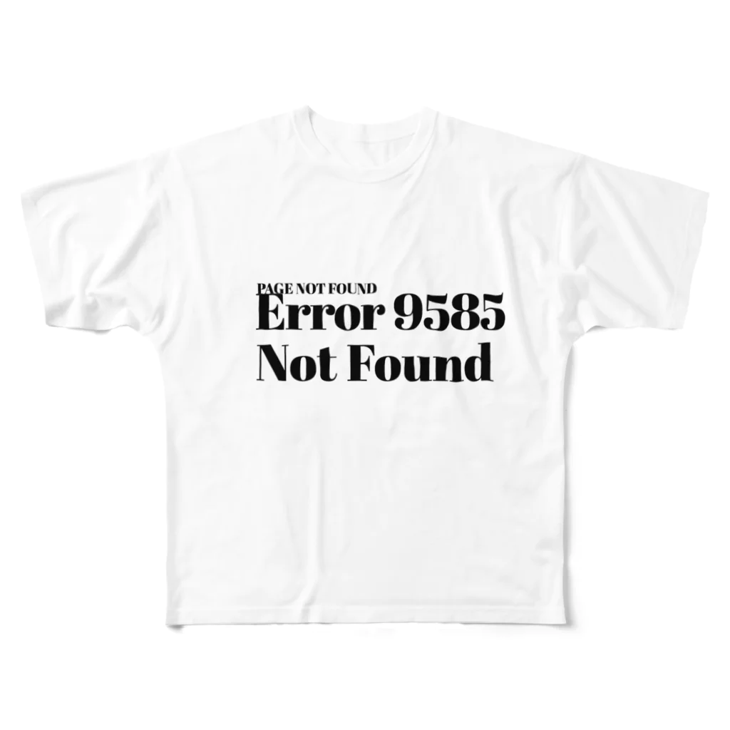 NumbのERROR 9585 フルグラフィックTシャツ