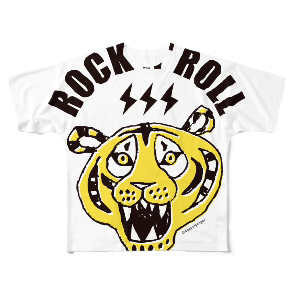 ROCK 'N' ROLL TIGER　ロックンロール タイガーの寅年 ROCK'N'ROLL TIGER タイガー／トラ／虎／ All-Over Print T-Shirt