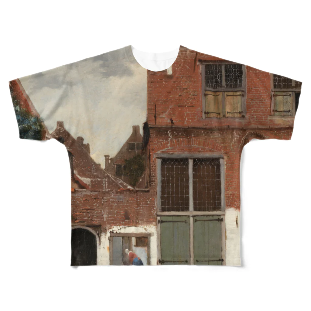 Art Baseの小路 / フェルメール (View of Houses in Delft (The little Street) 1658) フルグラフィックTシャツ