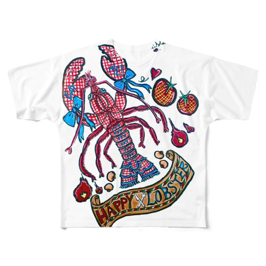 maimaice_creamのHappy Lobster All-Over Print T-Shirt