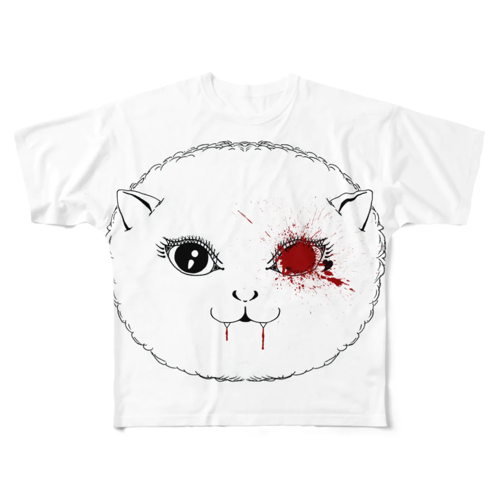 Rockin' & Novelのバンパイア猫 フルグラフィックTシャツ