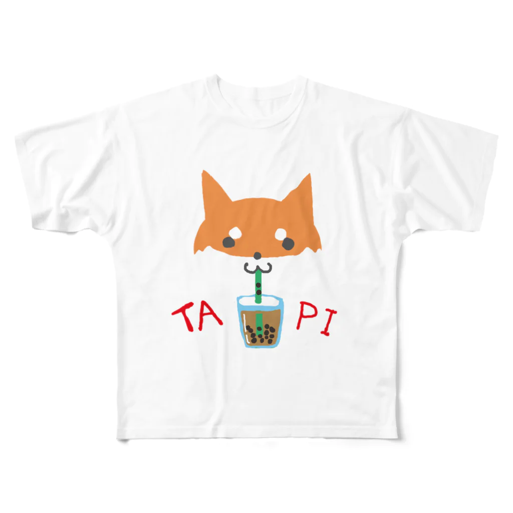 あずき母のタピ柴さん（赤柴） All-Over Print T-Shirt