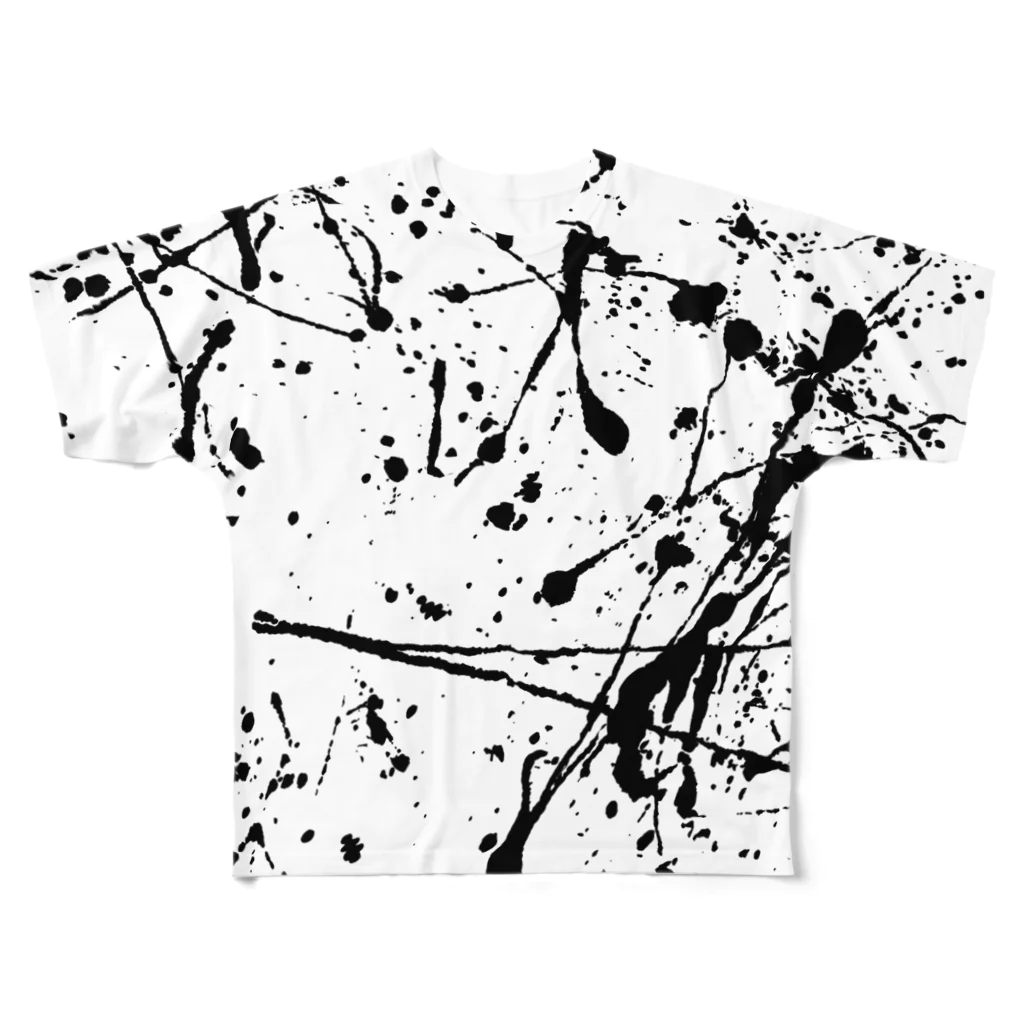 KNS designの黒ペンキのの飛散 All-Over Print T-Shirt