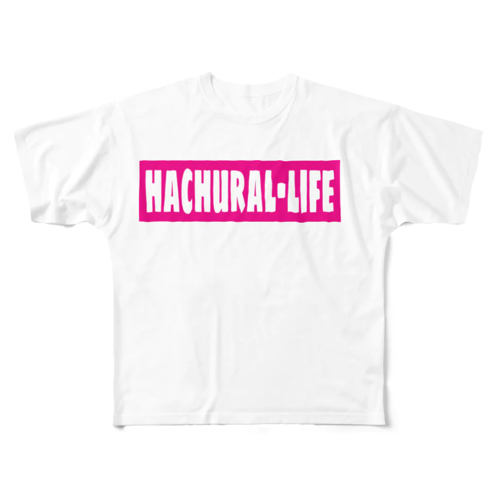 Hachural-Lifeのハチュラルロゴ フルグラフィックTシャツ