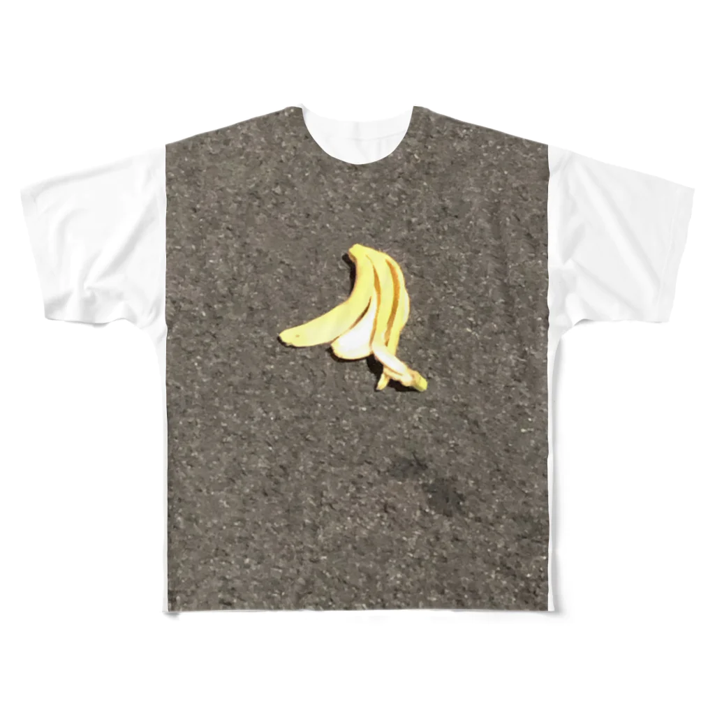 akitoman3の地に足つけるバナナ フルグラフィックTシャツ