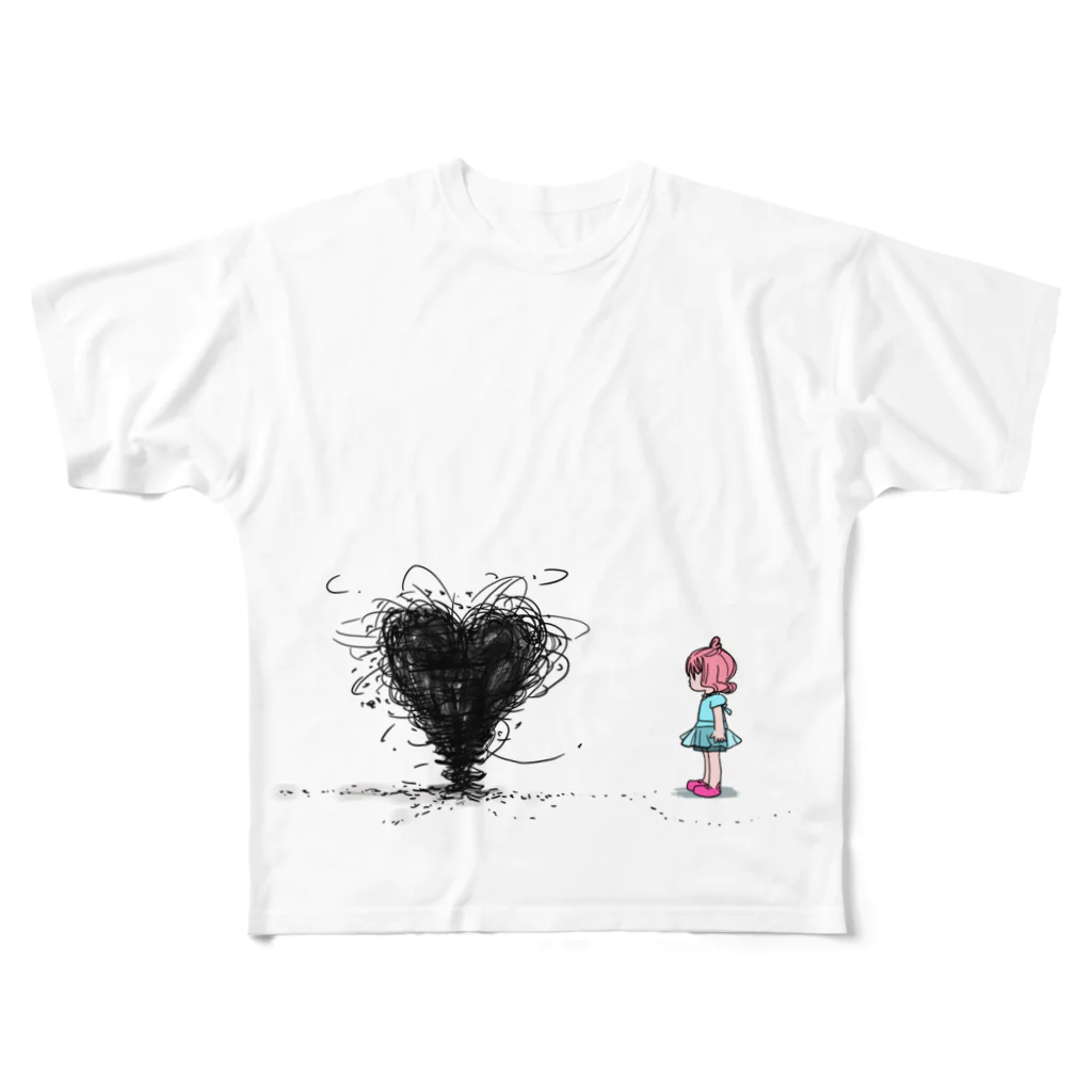kaeruco(* 皿 *)のハートを作る虫 All-Over Print T-Shirt