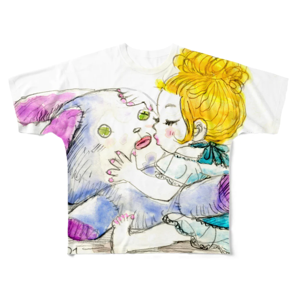 kaeruco(* 皿 *)のキススキ All-Over Print T-Shirt