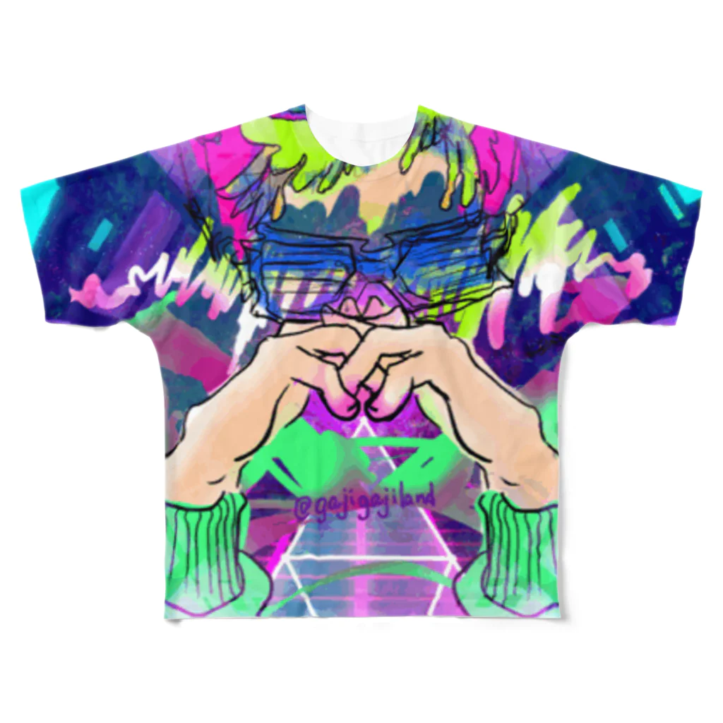 gajigajilandのSpace DJ All-Over Print T-Shirt