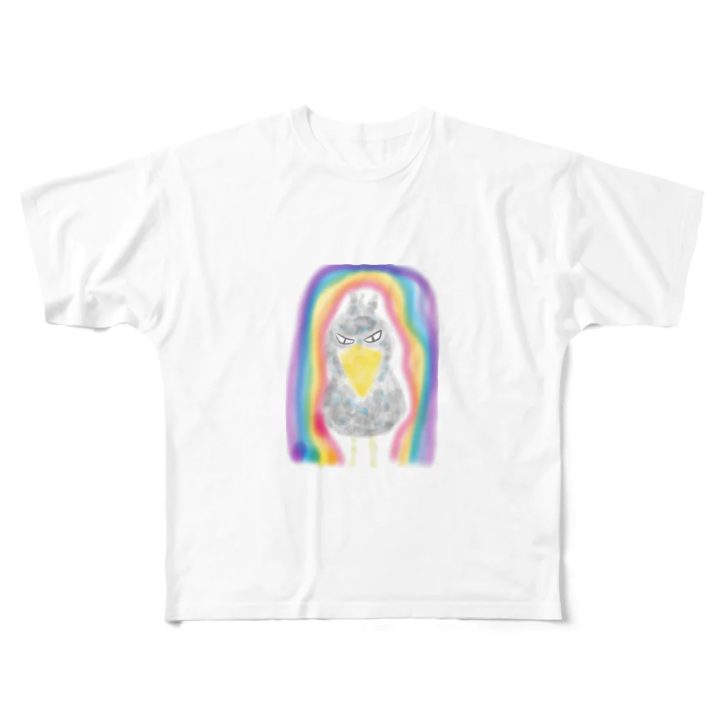 manamanawaruの虹とハシビロ フルグラフィックTシャツ