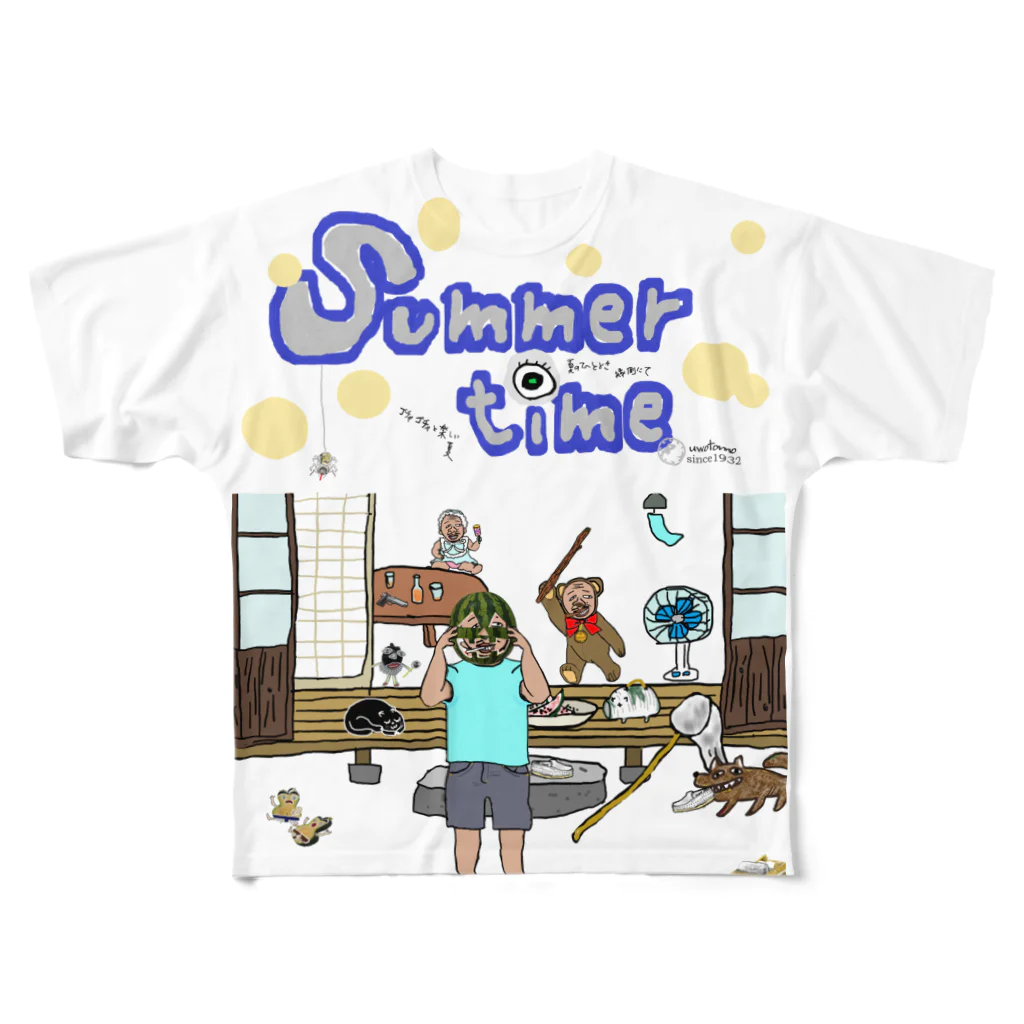 uwotomoのsummer time フルグラフィックTシャツ