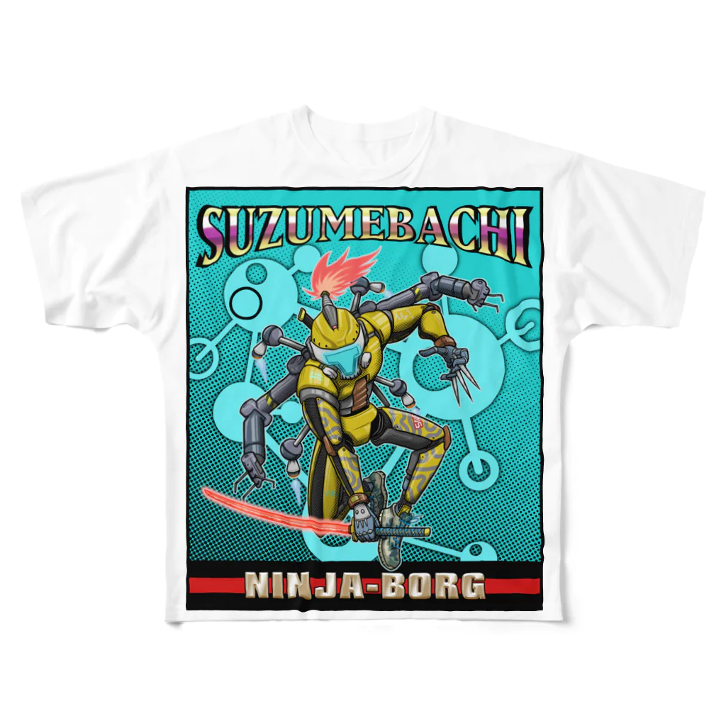 nidan-illustrationのSUZUMEBACHI -NINJA BORG- フルグラフィックTシャツ