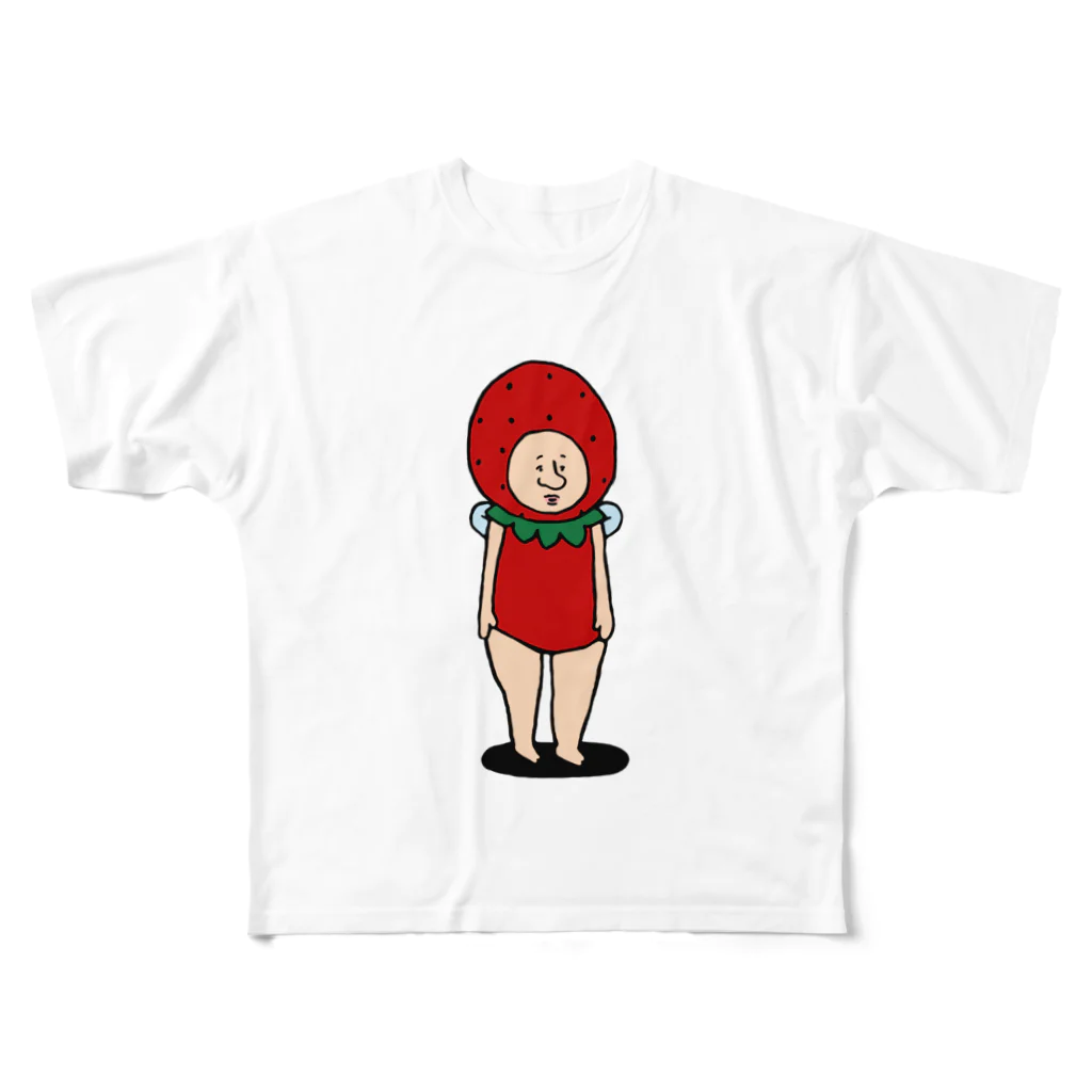 【Yuwiiの店】ゆぅぅぃーのいちごの妖精さん　ひとり フルグラフィックTシャツ