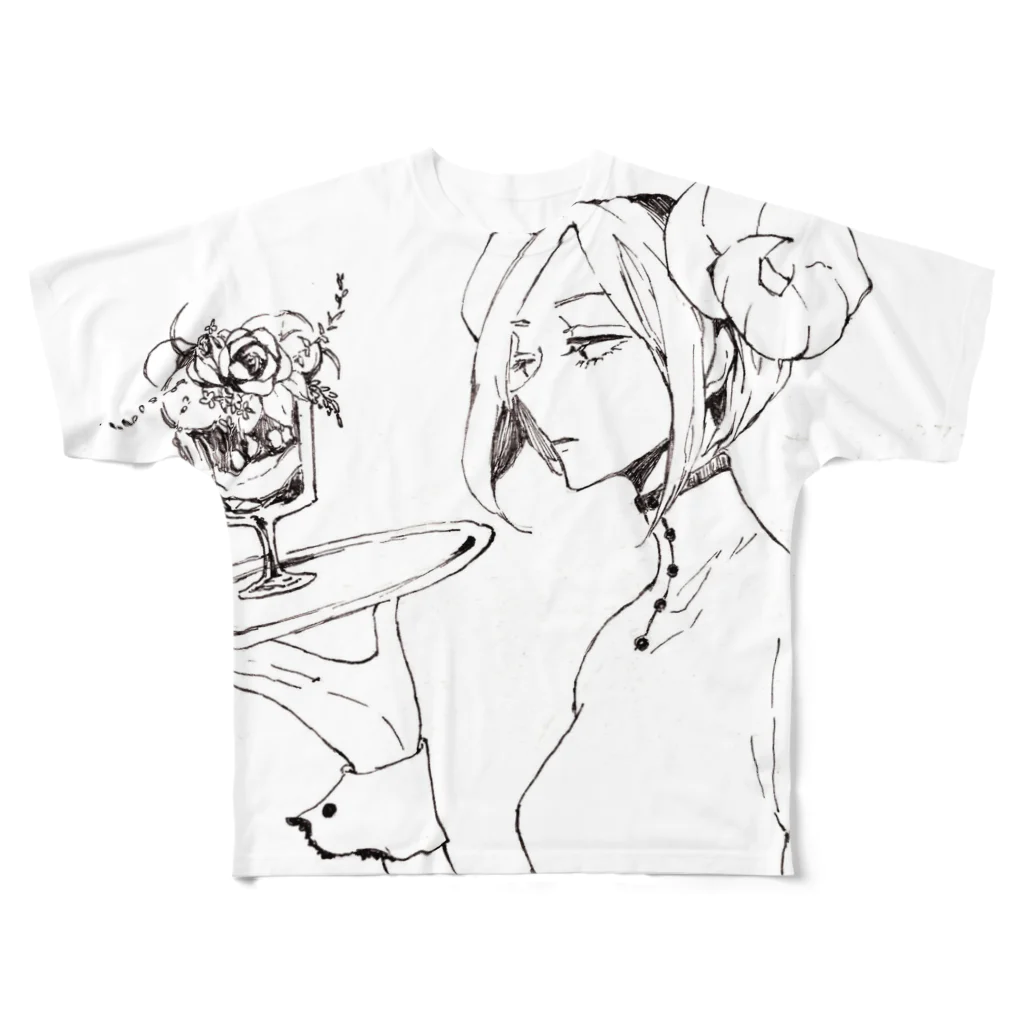 🍓塩野ネリコ🍓の架空パフェ庵[夢喰の羊] All-Over Print T-Shirt