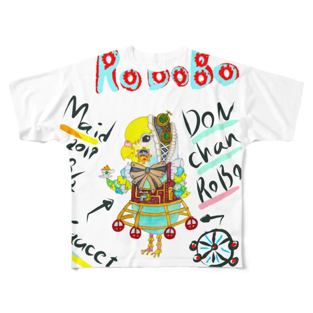 ねこぜや のROBOBO🤖「どんちゃんロボ」 All-Over Print T-Shirt