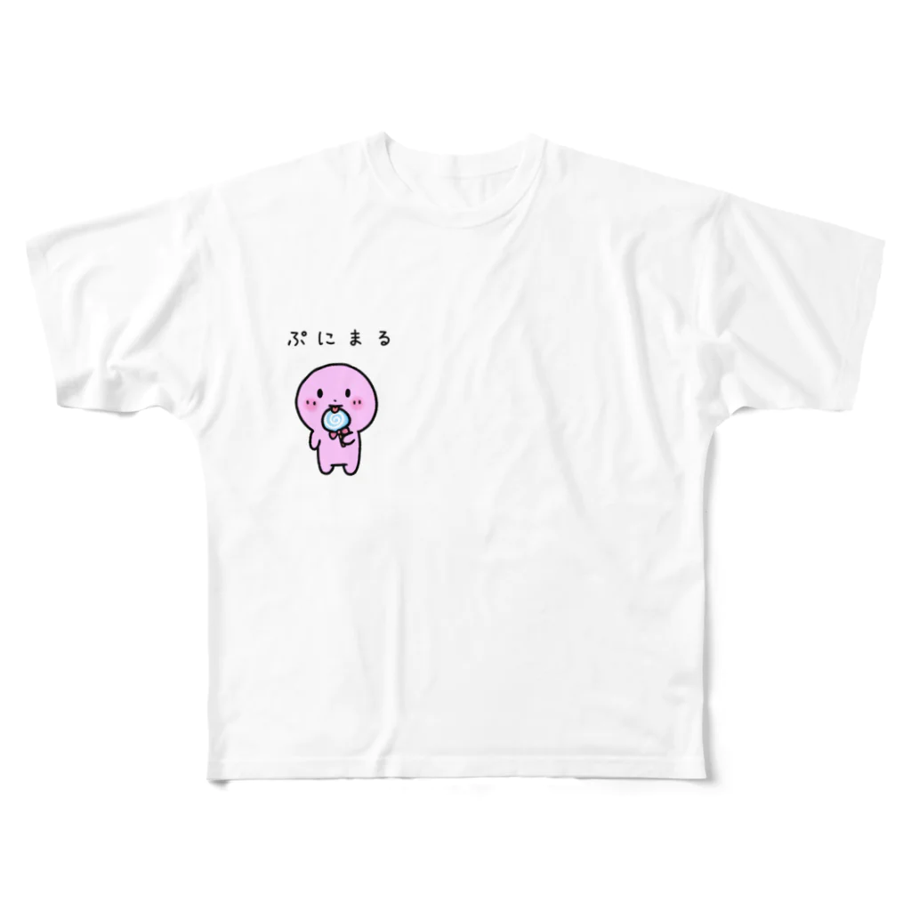 うさぎまるえkawaiishop のまるまる兄弟『ぷにまるペロキャン』 フルグラフィックTシャツ