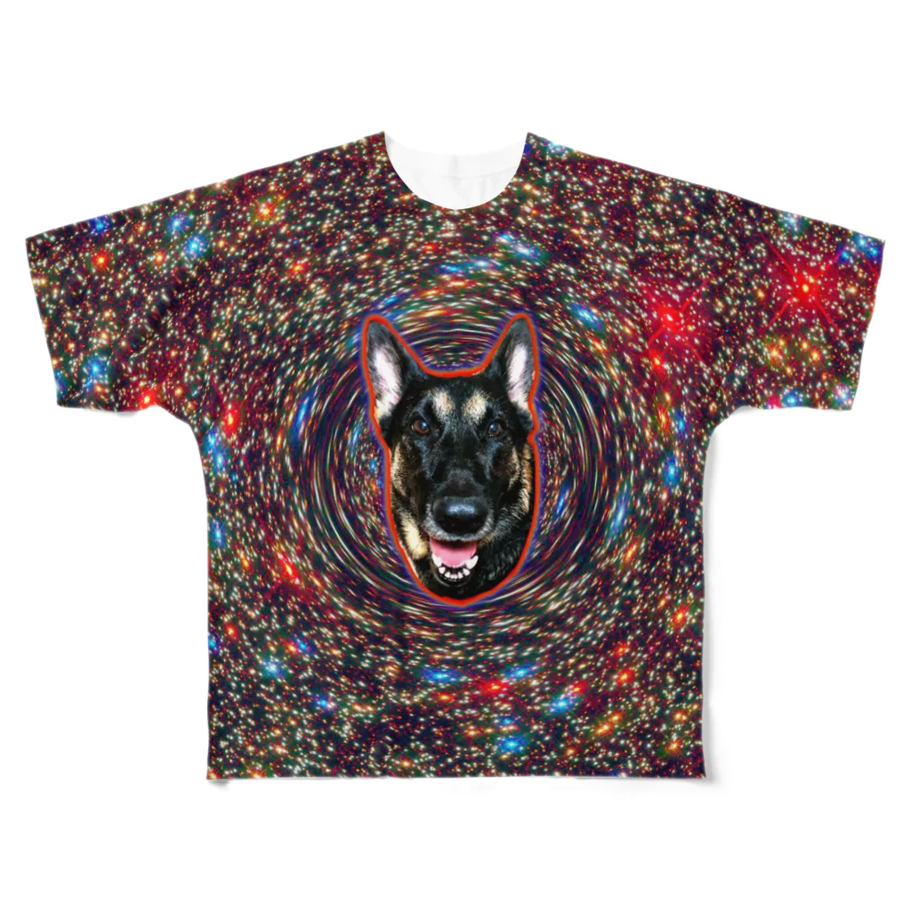 狂気のいぬ屋さんの宇宙犬02 All-Over Print T-Shirt