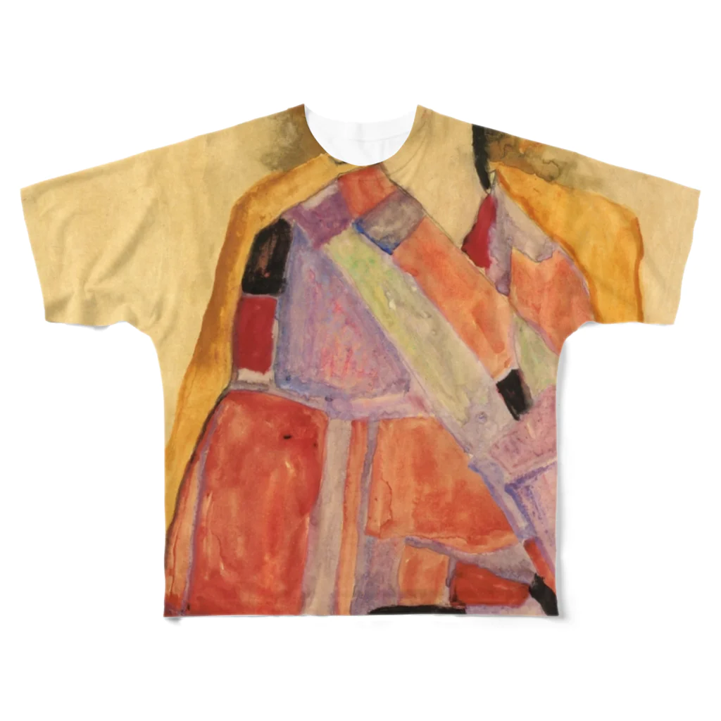 Art Baseのエゴン・シーレ / 1911 / The Daydreamer (Gerti Schiele) / Egon Schiele フルグラフィックTシャツ
